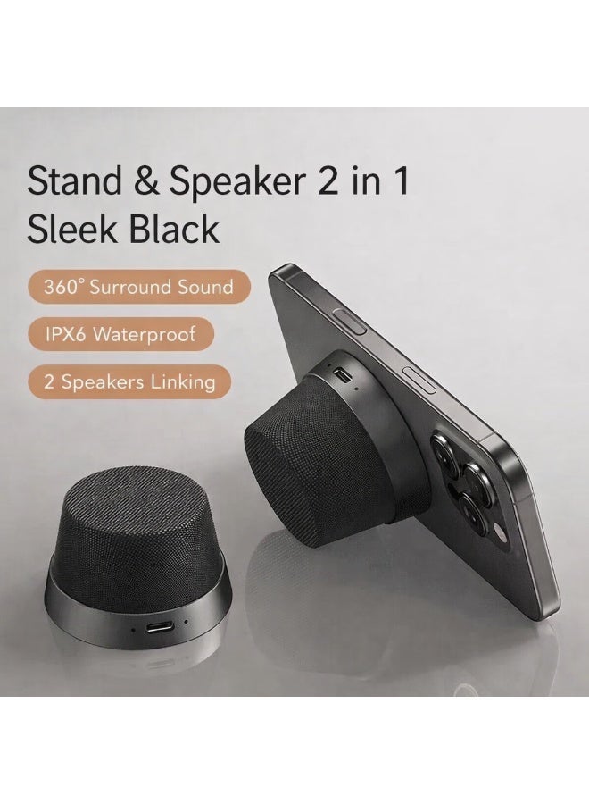 Sisily Magnetic Bluetooth Speaker | 20W 360° Surround Sound | IPX6 Waterproof Portable Speaker | 20H Playtime | 2-in-1 Phone Stand | Type-C Rechargeable | Stereo Pairing for Outdoor Camping Party - Image 2